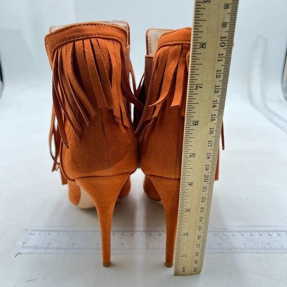 YDN Women Stiletto High Heel Tassels Ankle Boots Pointed Toe Elastic ,Suede Boot - Picture 6 of 8